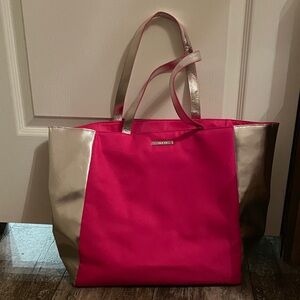Clinique Pink and Silver Tote Bag NWOT